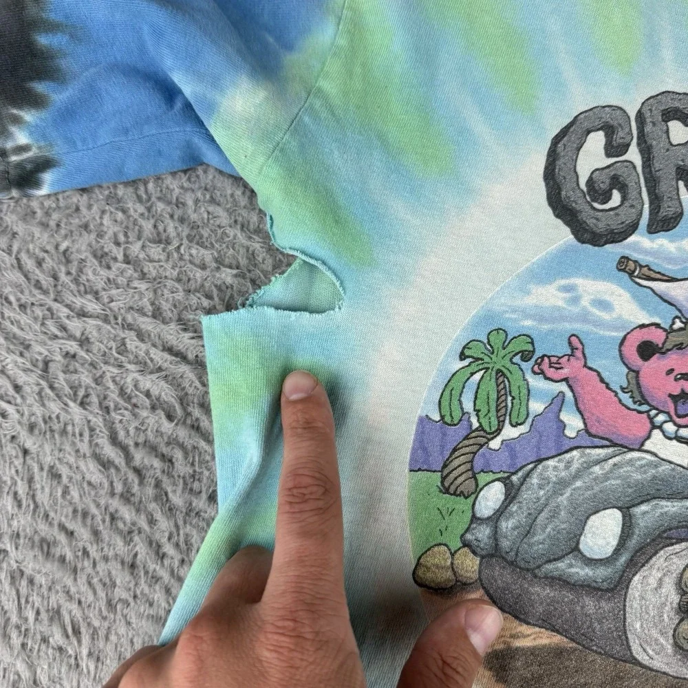 Vintage 2009 Liquid Blue Grateful DeadRock Tie Dye tshirt Men sz L‎ Distressed